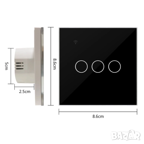 KETOTEK WiFi Smart сензорен ключ за осветление, 3 групи, 1 посока 10A, снимка 5 - Други - 52360843