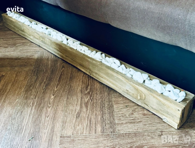 🌿 Уникална декоративна ваза – ръчна изработка от дърво и камък, снимка 3 - Други - 34785024