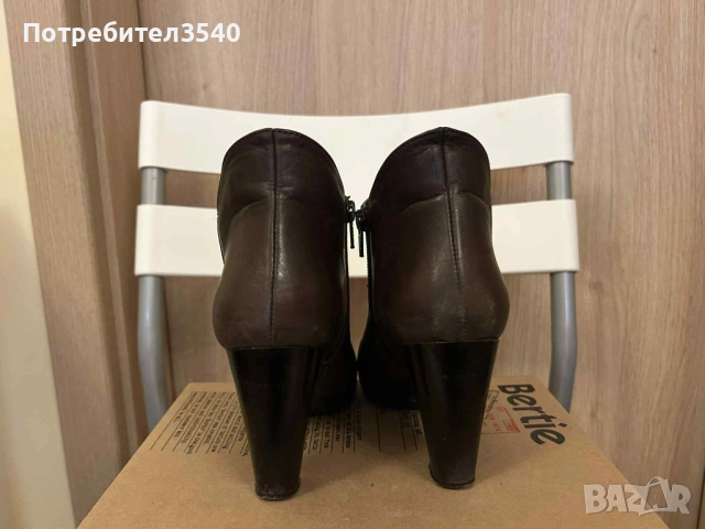 Кафяви боти на ток , снимка 7 - Дамски боти - 43168484