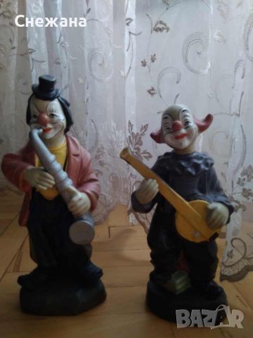 Антична двойка клоуни музиканти, снимка 1 - Антикварни и старинни предмети - 45857246