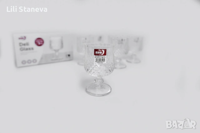 Комплект от 6 бр. чаши за вино със столчета за елегантно сервиране. , снимка 5 - Чаши - 53138399