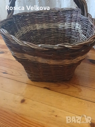 Голяма ръчно плетена кошница , снимка 4 - Декорация за дома - 53868796