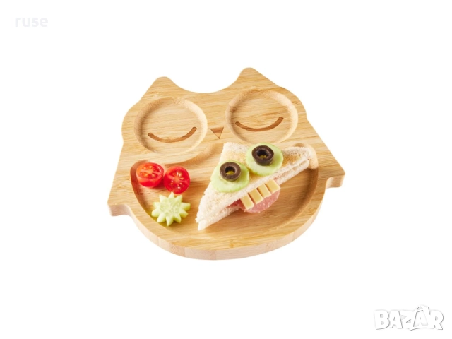 НОВИ! Детска чиния от бамбук слонче или бухал, снимка 4 - Прибори, съдове, шишета и биберони - 52401073
