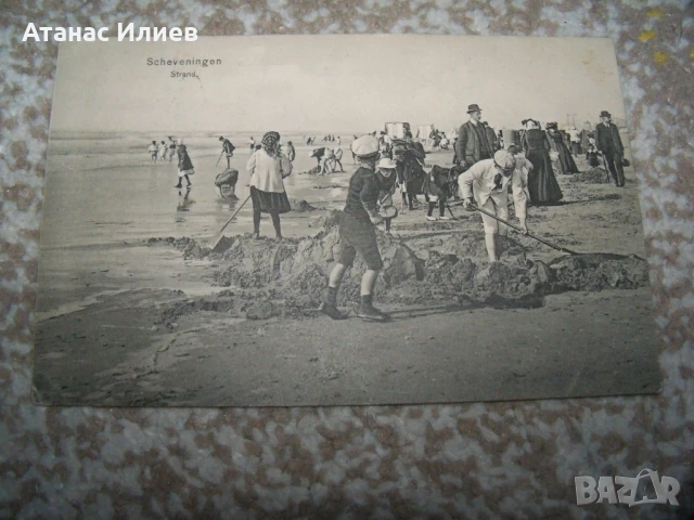Стара пощенска картичка от Scheveningen, Хага Нидерландия, 1912г., снимка 3 - Филателия - 50839169