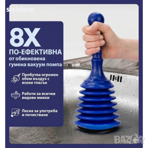 Професионална вакуум помпа за лесно отпушване на канали и сифони 4977, снимка 6 - Други инструменти - 54071072