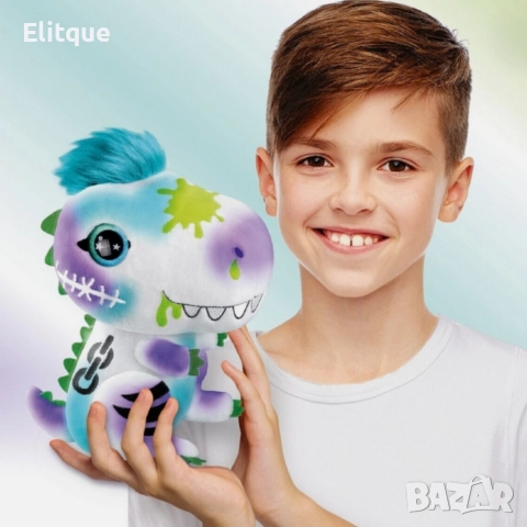 Плюшен динозавър за оцветяване с аерограф – креативен коледен подарък за деца, снимка 2 - Плюшени играчки - 52820271