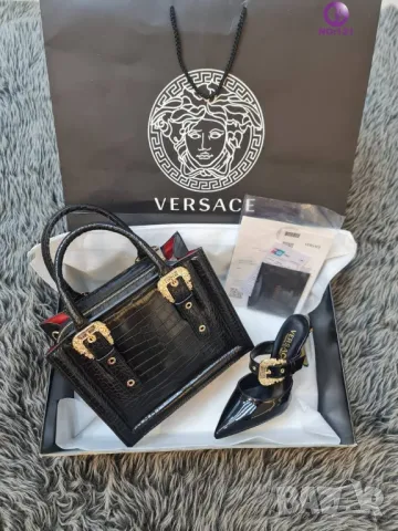 дамски чехли на ток и чанта versace , снимка 3 - Чанти - 46897455