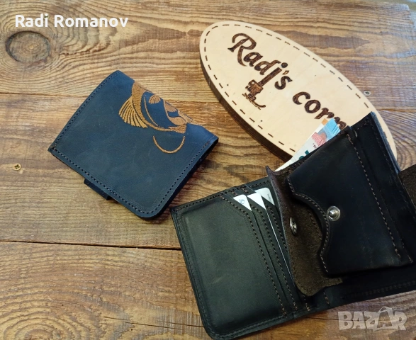 Ръчно изработени мъжки кожени портфейли , снимка 4 - Портфейли, портмонета - 53897097