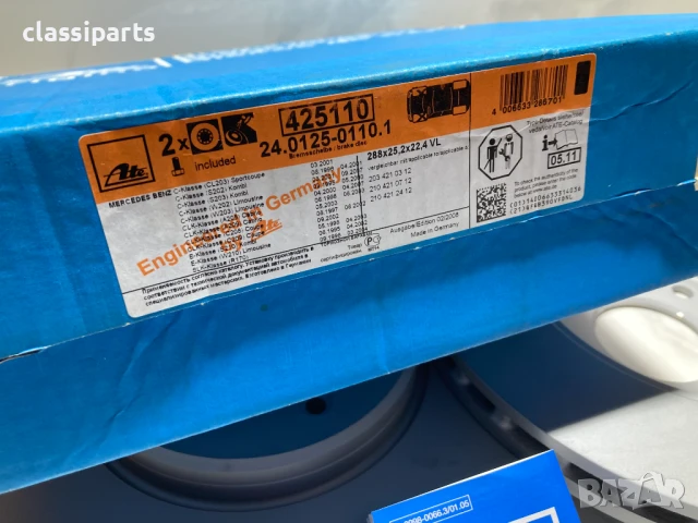 Спирачни дискове ATE за Мерцедес / MERCEDES-BENZ C-Class, E-Class, CLK, CLC, SLK, снимка 3 - Части - 50659767