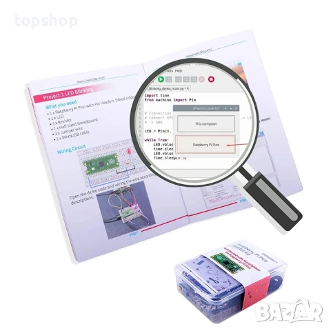 Чисто нов, запечатан GeeekPi Basic Стартов комплект за Raspberry Pi Pico, с платка, I2C 1602 LCD..., снимка 6 - Дънни платки - 51572497