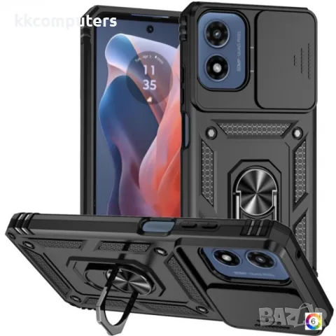 Motorola Moto G Play (2024) Удароустойчив Ring Holder/Lens Protector Калъф и Протектор, снимка 6 - Калъфи, кейсове - 49920617