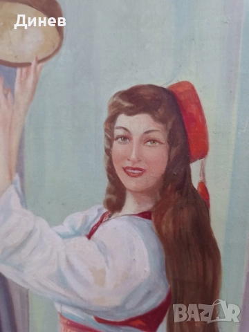 картина маслени бои Танцьорка с Даире (Ориенталски Мотив), снимка 8 - Декорация за дома - 52146217