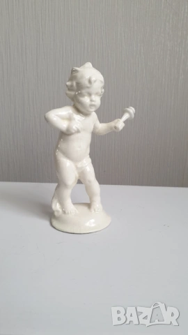 Старо порцеланово херувимче с печат, снимка 5 - Колекции - 53927406