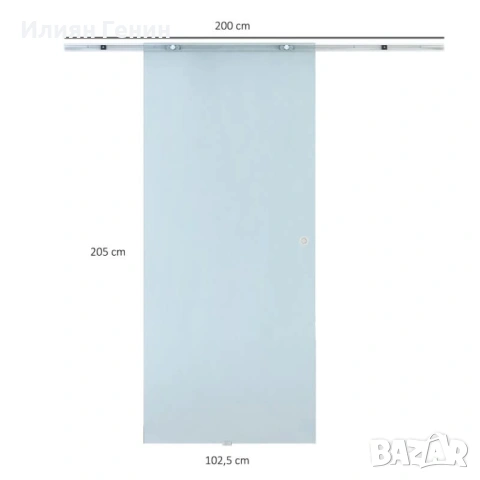 HOMCOM Стъклена плъзгаща се врата, снимка 6 - Интериорни врати - 53576210