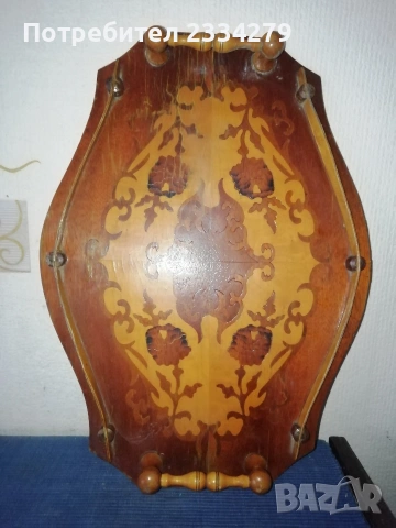 Антикварни подноси: дървен поднос интарзия, бронзов поднос, поднос метал и порцелан. . , снимка 10 - Антикварни и старинни предмети - 53662846