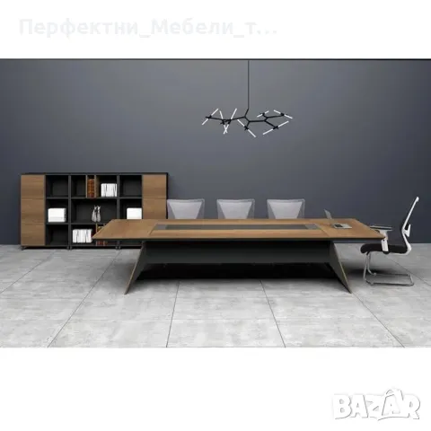 Конферентна маса,заседателна маса  240x130x75cm-доставка до 1 седмица!състарен дъб/черен