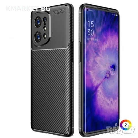 OPPO Find X5 Удароустойчив Carbon Fiber Калъф и Протектор, снимка 3 - Калъфи, кейсове - 49259429