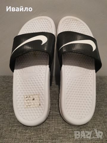 Nike Benassi Swoosh Black/White. , снимка 2 - Джапанки - 46606321