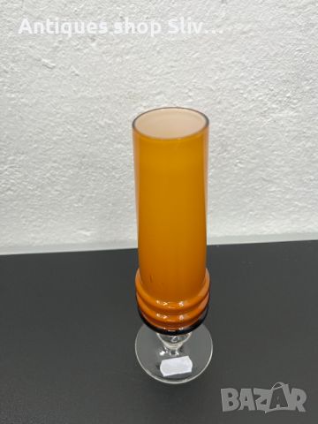 Луксозна стъклена ваза от цветно стъкло. №5423 , снимка 3 - Антикварни и старинни предмети - 45840570