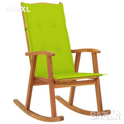 vidaXL Люлеещ се стол с възглавници, акациево дърво масив（SKU:3064187, снимка 1 - Столове - 45484645