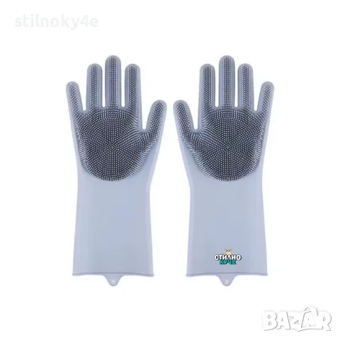 Груминг силиконови ръкавици куче/коте за вчесване, отстраняване на мъртва козина, баня и масаж, снимка 1