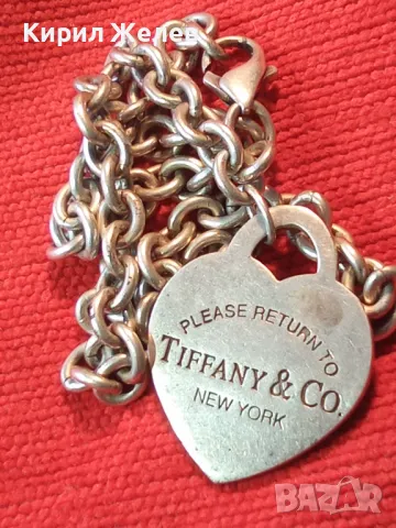 TIFFANY & Co. ШАРМАНТНО БУТИКОВО СРЕБЪРНО КОЛИЕ ЧОКЪР ЛАНЕЦ СРЕБРО 925 ТИФАНИ с БЯЛА ПОЗЛАТА 50058