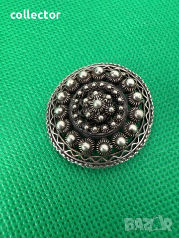 Сребърна брошка Арпалия / арпалии. №7500, снимка 4 - Колиета, медальони, синджири - 52066357