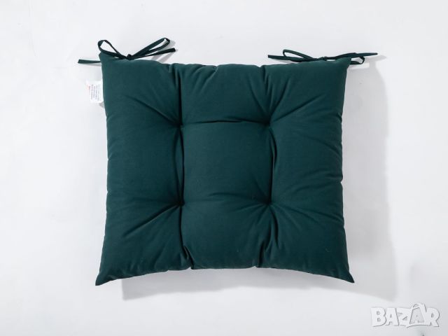 HAMO 2 бр. Водоустойчиви възглавници за столове с връзки, 45x50 см, тъмно зелено, снимка 2 - Градински мебели, декорация  - 45099820