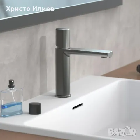 Смесител за мивка със сифон Дизайнерски Луксозен внос от Германия цвят Графит, снимка 8 - Смесители - 49271203