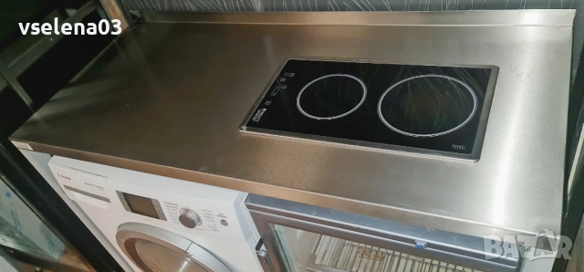 Професионална маса с неръждаем плот и вграден котлон, снимка 2 - Обзавеждане на кухня - 53079095