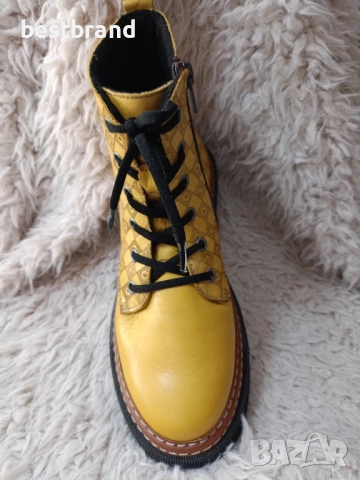 Дамски боти от естествена кожа,с цип и ластични връзки,код 66/135, снимка 5 - Дамски боти - 51776138