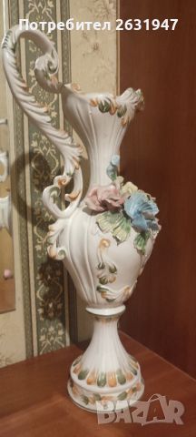 Bassano италианска порцеланова ваза кана , снимка 2 - Антикварни и старинни предмети - 45185636