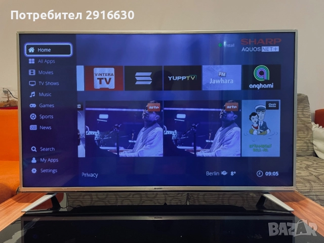 Продавам Smart TV Sharp 4k  43” , снимка 3 - Телевизори - 52371200