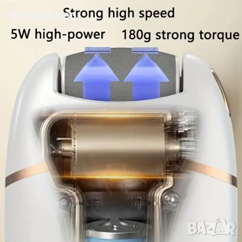 4825 Електрическа пила за пети в Бяло и Розово злато – Професионален педикюр у дома, 2 глави, USB за, снимка 10 - Електрически пили за пети - 53663852
