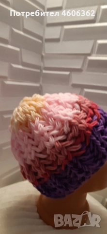 ръчно изплетена шапка , снимка 4 - Други - 51867305
