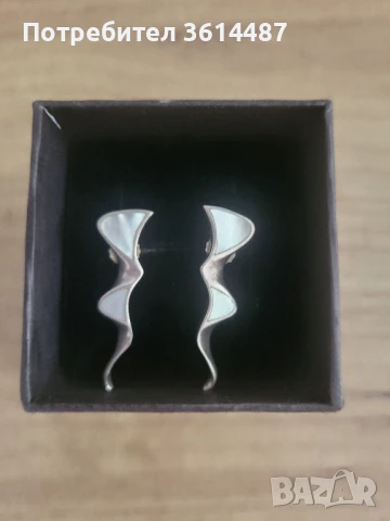 Сребърни обеци със седеф