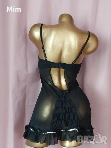 Hunkemoller 75 D Черна дантелена рокля/ нощница/, снимка 3 - Рокли - 53730183