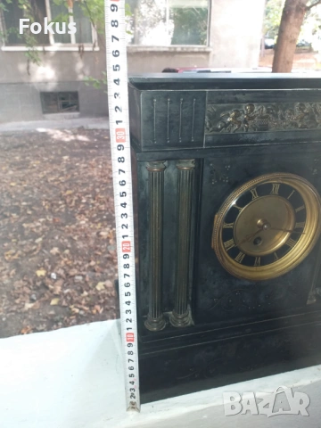 ПРЕКРАСЕН СТАР МРАМОРЕН АГЛИЙСКИ КАМИНЕН ЧАСОВНИК, снимка 5 - Антикварни и старинни предмети - 53512547