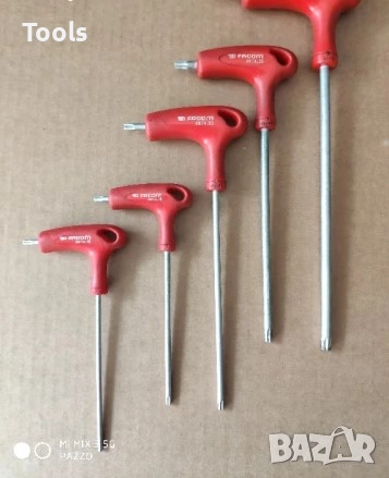 FACOM 5броя Г-ОБРАЗНИ звезда дръжки ъглови ключове комплект, снимка 2 - Други инструменти - 52882968
