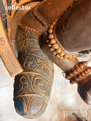 Голяма дървена скулптура / дърворезба на Богияна Парвати. №7813, снимка 10 - Антикварни и старинни предмети - 53041983