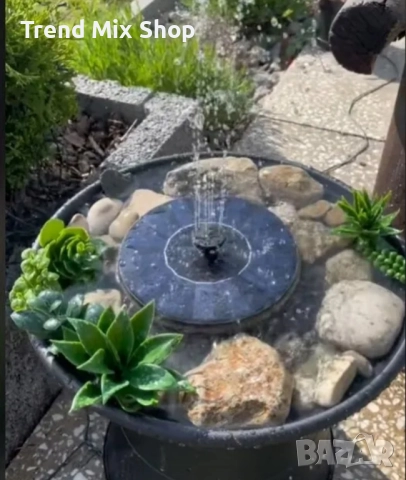 Соларен фонтан с три режима на разпръскване на водата, снимка 3 - Градински мебели, декорация  - 51598037