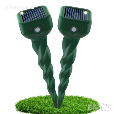 Соларен репелент против къртици, ултразвуков репелент против полевки, репелент против животни НОВИ