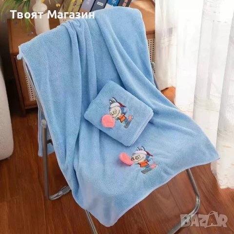  Комплект от 2 меки бродирани кърпи – за баня и плаж | 35×75 см & 70×140 см, снимка 9 - Хавлиени кърпи - 51081010