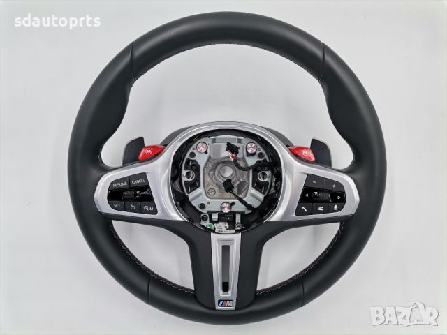 M Sport Черен Спортен Волан BMW X5M X6M M5 F90 M8 F91 F92 F93 F95 F96, снимка 2 - Части - 45925101