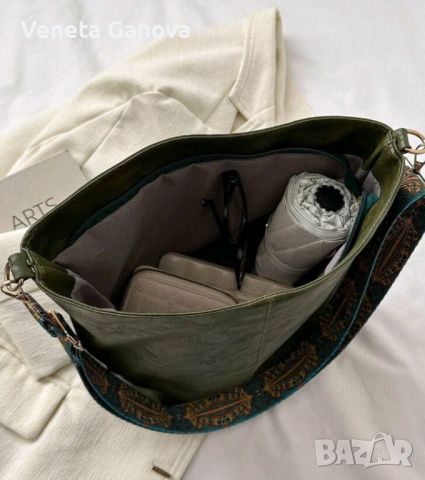 Зелена,кафява или черна ежедневна чанта от екокожа,размери и разпределение на снимките щее, снимка 16 - Чанти - 45068322