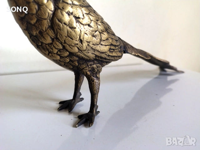Страхотна Стара Бронзова Фигура,Скулптура-Фазан, снимка 4 - Антикварни и старинни предмети - 51774744