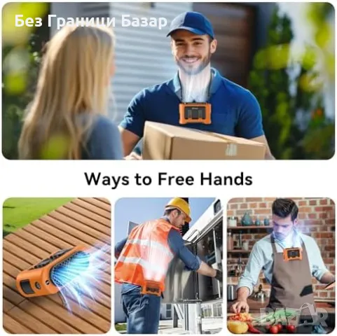 Нов Вентилатор за кръст с щипка и каишка за къмпинг, строеж, пътуване, снимка 5 - Други - 49901023