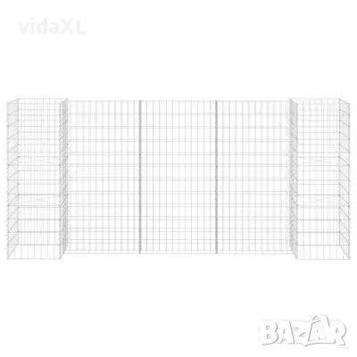 vidaXL Габион плантер Н-образен, стоманена тел, 260x40x120 cм（SKU:145662）, снимка 3 - Други - 48441621