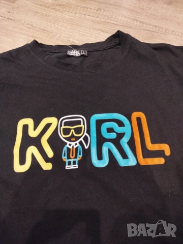 тениска Karl Lagerfeld - L- наситено черно- Italy, снимка 2 - Тениски - 53851058