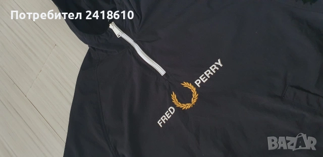 Fred Perry Embroidered Overhead Shell Jacket Half Zip Mens Size M НОВО! ОРИГИНАЛ! Мъжкo Анорак Яке !, снимка 3 - Якета - 53716299